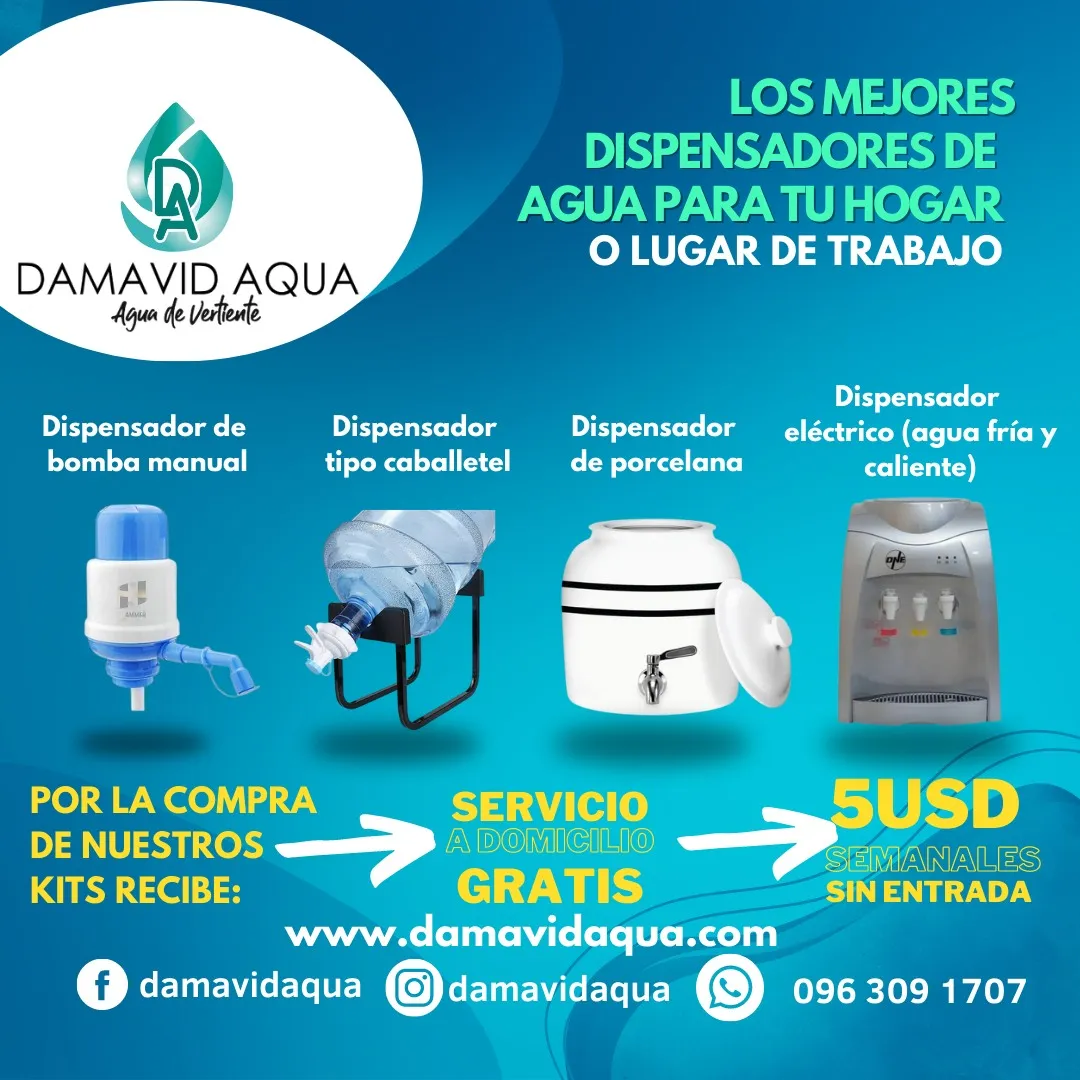 Anuncio · dispensadores para tu hogar para Damavid Aqua · agua purificada