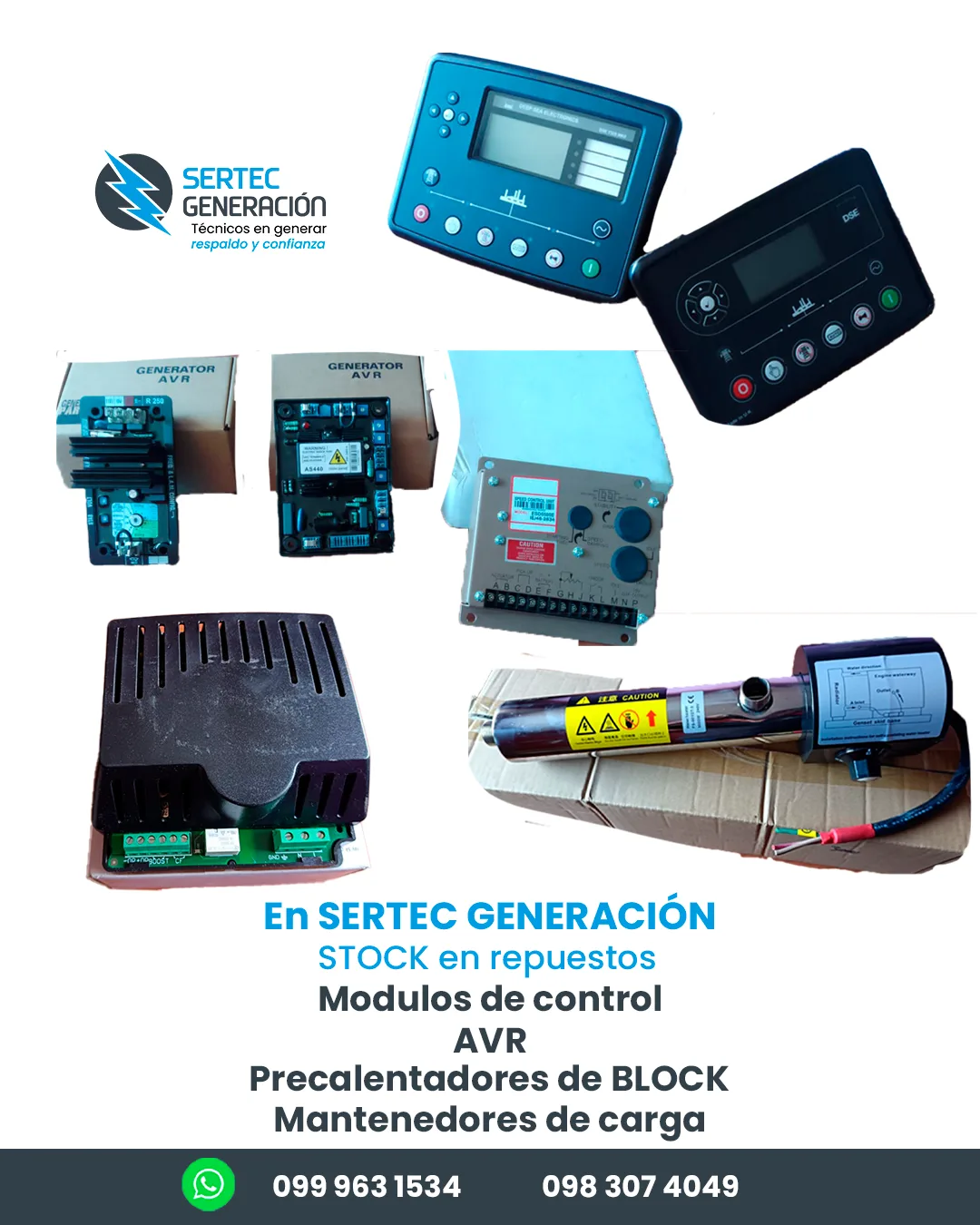 Post · stock de repuestos para SERTEC Generación · generadores