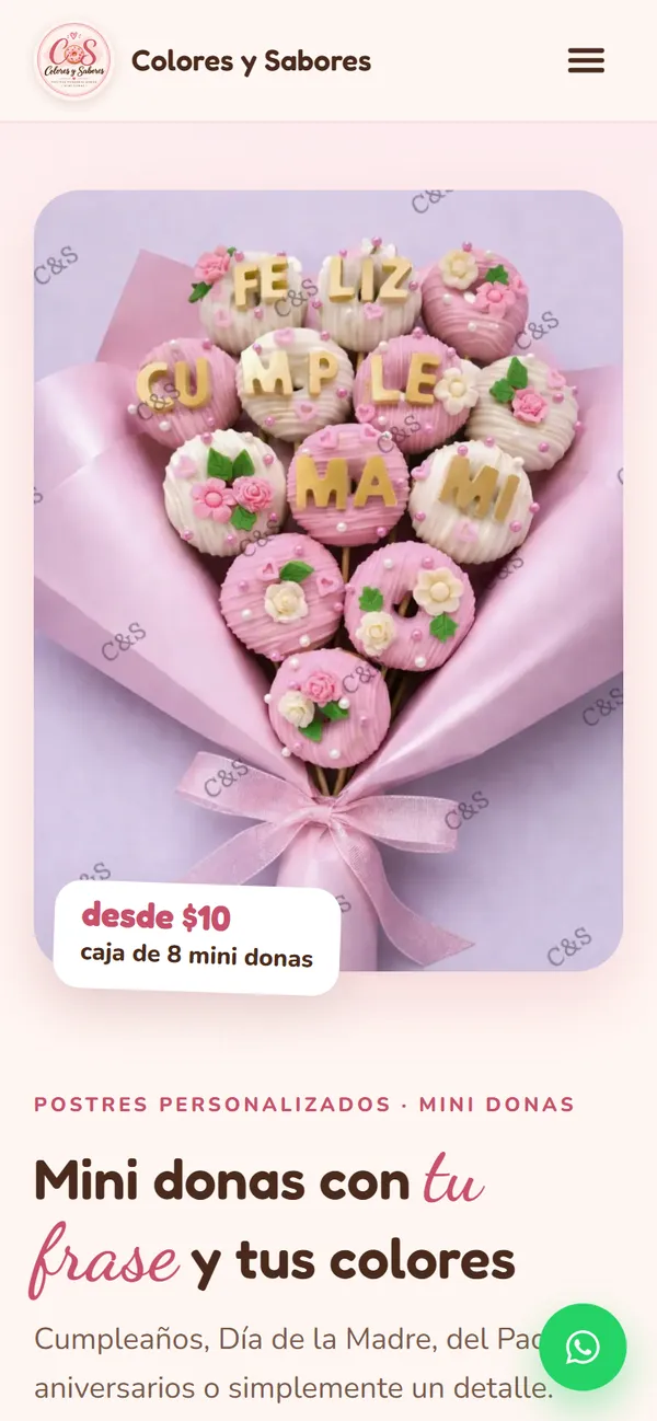 Colores y Sabores en celular