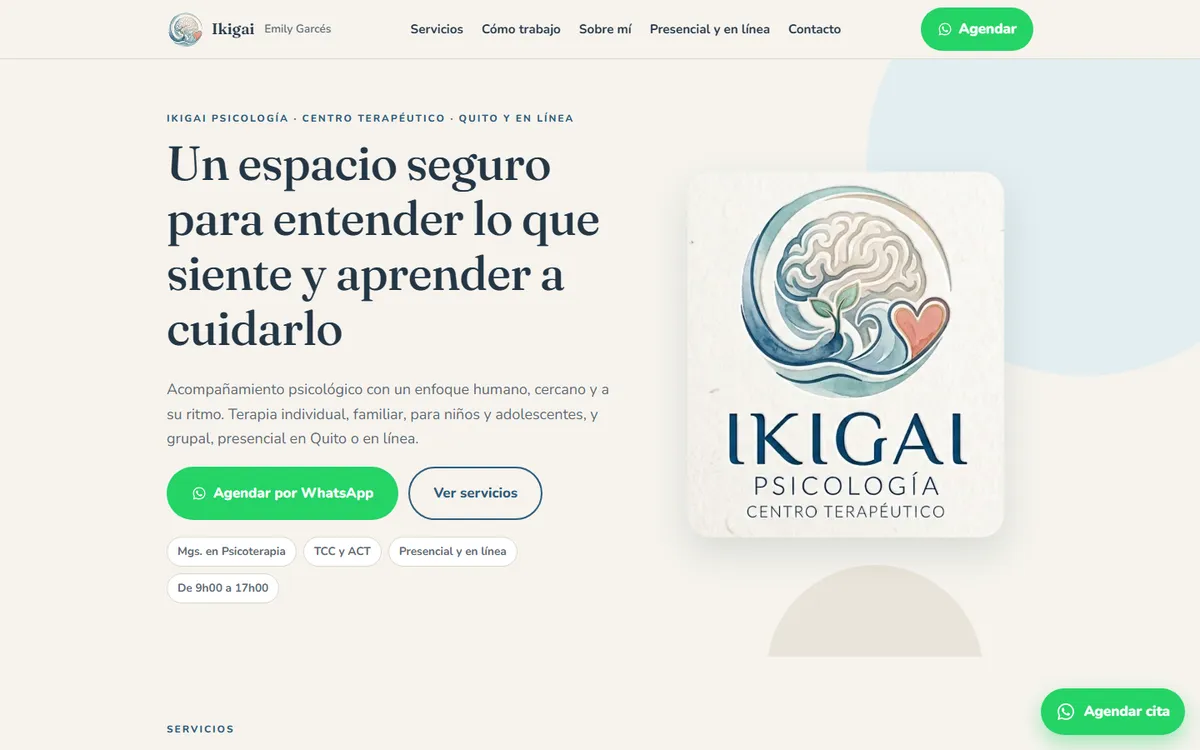 Página web de Emily Garcés · Ikigai Psicología